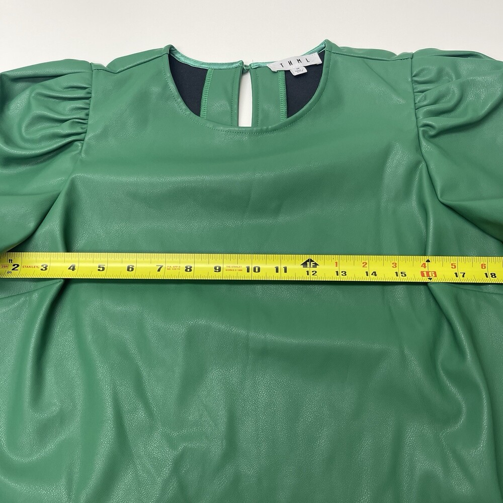 THML Green Puff Sleeve Blouse - Picture 4 of 5